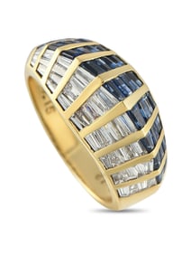 18K Gold 1.15ct Diamond and Sapphire Ring