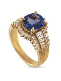 18K Gold 0.85ct Diamond and Tanzanite Ring
