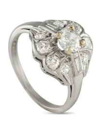 Antique Platinum 1.27ct Diamond Ring