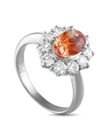 Platinum 0.92 ct Diamond and 1.82 ct Sapphire Ring