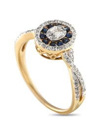 14K Gold 0.40ct Diamond and Sapphire Ring