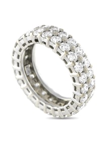 18K Gold 2.75ct Diamond Double Row Eternity Ring