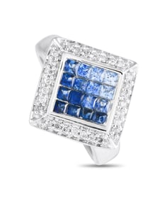 14K Gold 0.20ct Diamond and Sapphire Ring