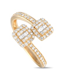 14K Gold 0.50ct Diamond Bypass Ring