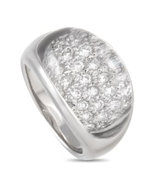 18K Gold 0.53 ct Diamond and Rock Crystal Ring
