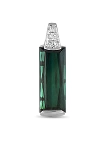 Platinum 0.009ct Diamond and Tourmaline Pendant