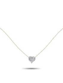 14K Gold 0.71ct Diamond Heart Necklace