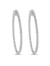 14K Gold 1.77ct Diamond Inside-Out Hoop Earrings