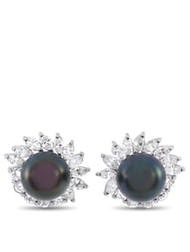 Platinum 2.40ct Diamond and Pearl Earrings