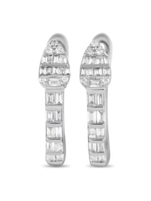 14K Gold 0.70ct Diamond Huggie Earrings