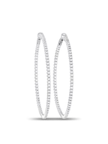 14K Gold 1.70ct Diamond Inisde-Out Hoop Earrings
