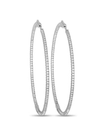 14K Gold 2.31 ct Diamond Inside Out Hoop Earrings