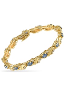 14K Gold 0.65ct Diamond and Sapphire Bracelet