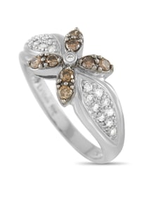 Le Vian 18K Gold White and Brown Diamond Flower Ring