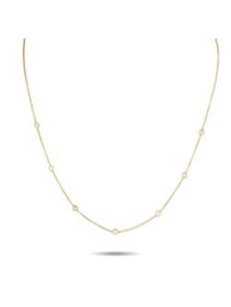18K Gold 0.75ct Diamond Station Necklace