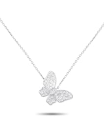 18K Gold 0.65ct Diamond Butterfly Necklace