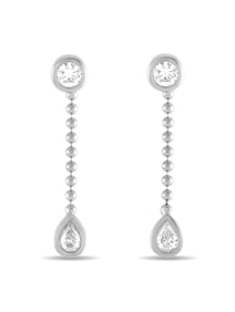 18K Gold 1.06ct Diamond Dangle Earrings