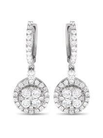 18K Gold 0.89ct Diamond Drop Earrings