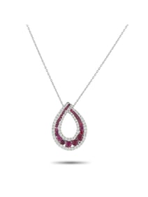 Kallati 18K Gold 0.45ct Diamond and Ruby Necklace