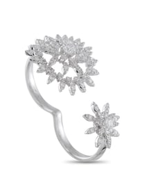 HEARTS ON FIRE AERIAL 18K GOLD DIAMOND DOUBLE FINGER RING