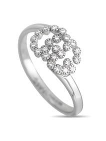 Gucci Double G 18K Gold Diamond Ring