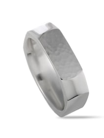 Georg Jensen Smithy Silver Hammered Band Ring