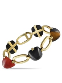 CHARLES KELLER & CO DECO 14K GOLD BRACELET