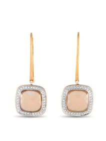 Casato 18K Gold Diamond and Chalcedony Drop Earrings