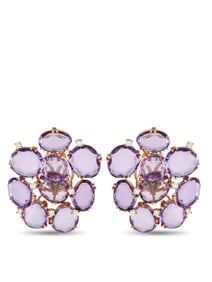 Casato 18K Gold 0.28ct Diamond and Amethyst Earrings