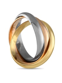 Cartier Trinity 18K Rose, Yellow and Gold Ring