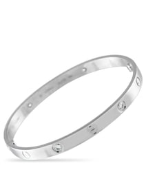 Cartier LOVE 18K Gold 4-Diamond Bracelet Size 19