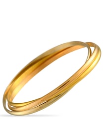 Cartier Trinity Rose, Yellow, and Gold Bangle Bracelet