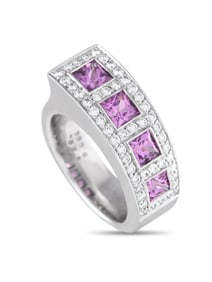 Bucherer 18K Gold 0.65ct Diamond and Sapphire Ring