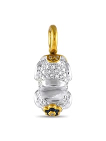 AARON BASHA 18K GOLD DIAMOND AND SAPPHIRE ENAMEL CAR CHARM