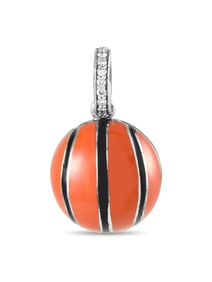 Aaron Basha 18k Gold Diamond Enamel Basketball Charm