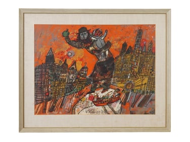 THEO TOBIASSE NEW YORK COLOR LITHOGRAPH