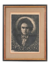 WILLIBALD RUDINOFF RUSSIAN ETCHING PORTRAIT BEETHOVEN