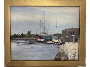 OIL ON CANVAS SIGNED FEDOR KARYAKIN 2015 VIEW OF THE BAY
