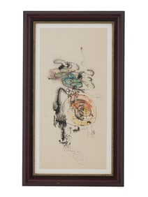 JOAN MIRO MANNER ABSTRACT MIXED MEDIA PAINTING