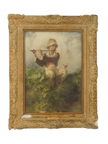 ANTIQUE GERMAN OIL PAINTING ATTR TO GUSTAV EYER
