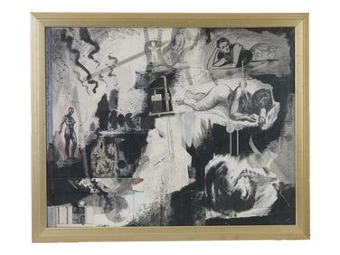 KENNETH A. LICHT AMERICAN MIXED MEDIA COLLAGE PAINTING