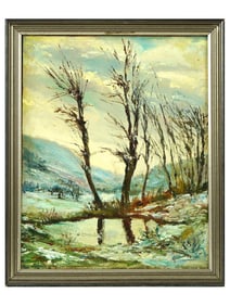VINTAGE LANDSCAPE OIL PAINTING SIGNED