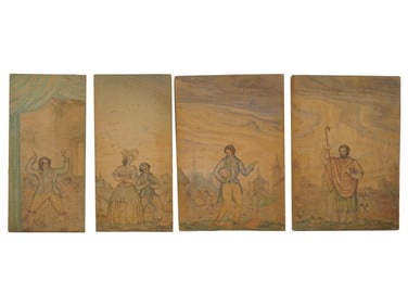 FOUR ITALIAN PAINTINGS ON WOOD PANELS BY SILVIO ROBBIATI