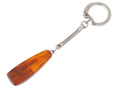KEYCHAIN WITH AMBER STONE