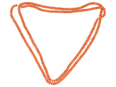 PAIR OF VINTAGE NATURAL CORAL BEADED NECKLACES