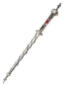 RUSSIAN JUDAICA 84 SILVER RED CORAL TORAH POINTER