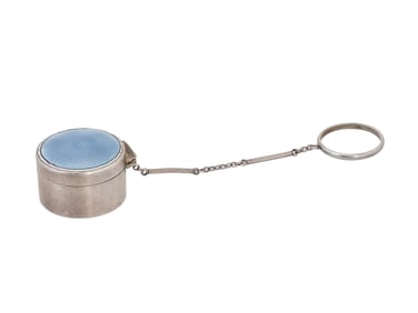 TIFFANY AND CO STERLING SILVER ENAMEL PILL BOX