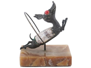 SILVER SEA SHELL SCULPTURE OF DOG BY AURELIO TENO
