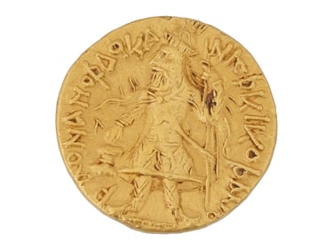 24K GOLD INDIAN KUSHAN EMPIRE 1 DINAR KANISHKA I COIN