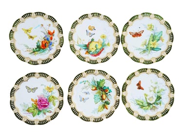 ANTIQUE FRENCH PARIS PORCELAIN HAND PAINTED PLATES